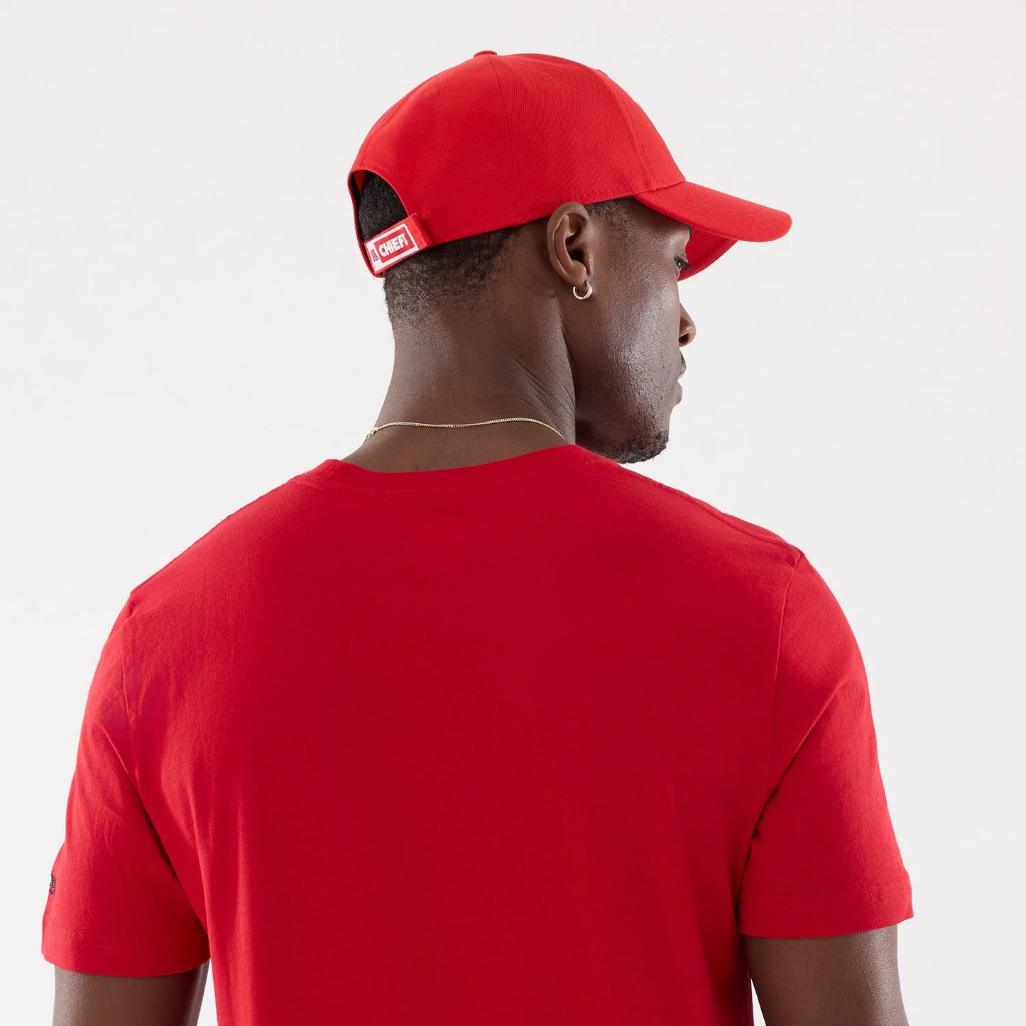 The model is wearing this NFL Training 2026 Kansas City Chiefs T-Shirt in red. 7