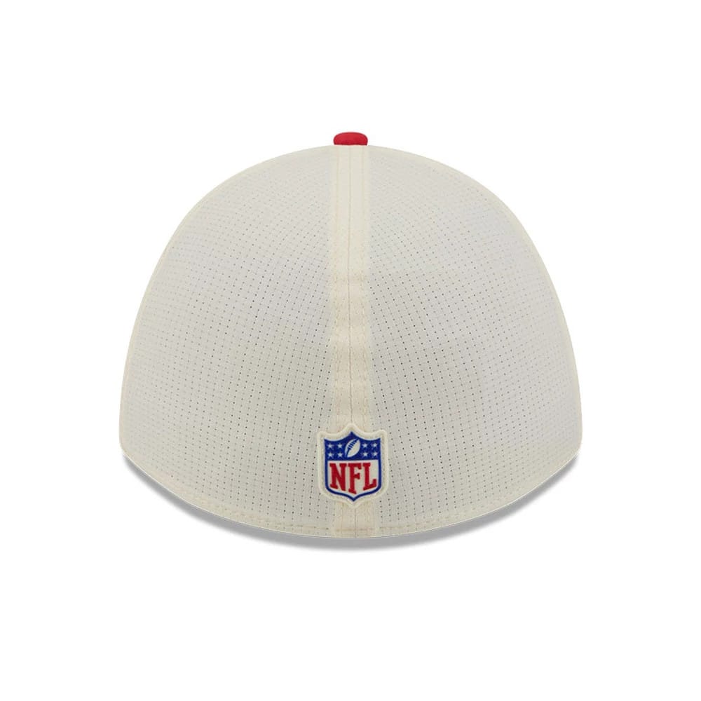 Pictured is this NFL Training 2026 Kansas City Chiefs 39THIRTY M-Crown Stretch Fit cap in white. 4