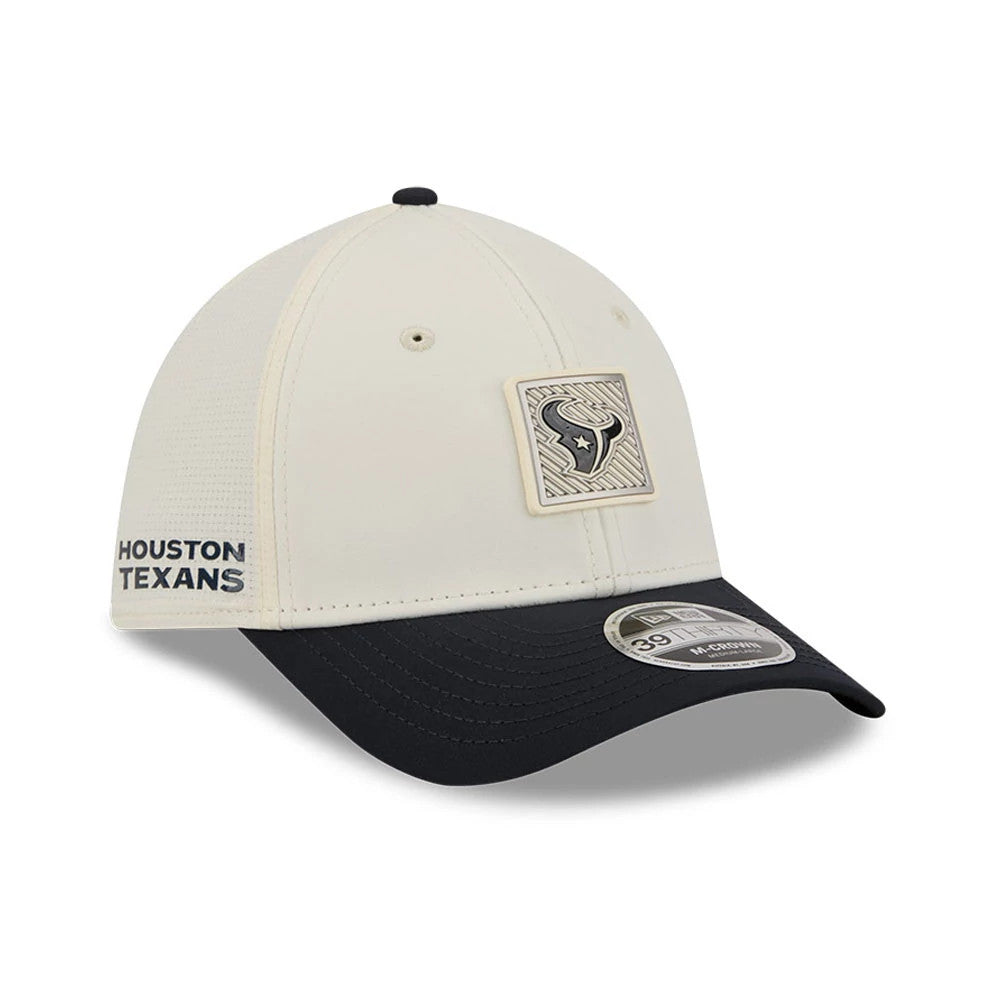 Pictured is this NFL Training 2026 Houston Texans 39THIRTY M-Crown Stretch Fit cap in white. 1