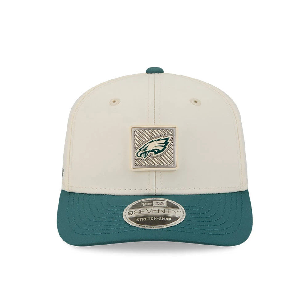 Pictured is this NFL Training 2026 Philadelphia Eagles 9SEVENTY Stretch Snap cap in white. 2
