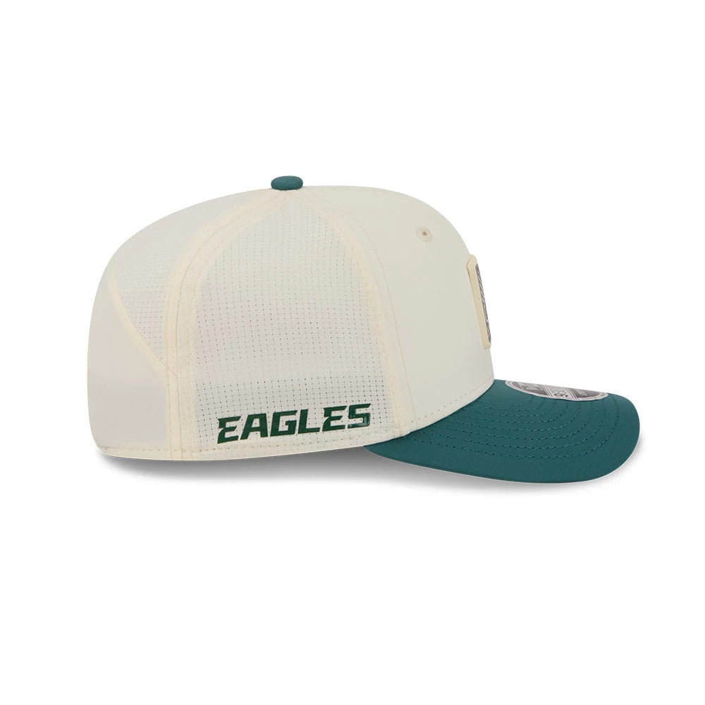 Pictured is this NFL Training 2026 Philadelphia Eagles 9SEVENTY Stretch Snap cap in white. 4