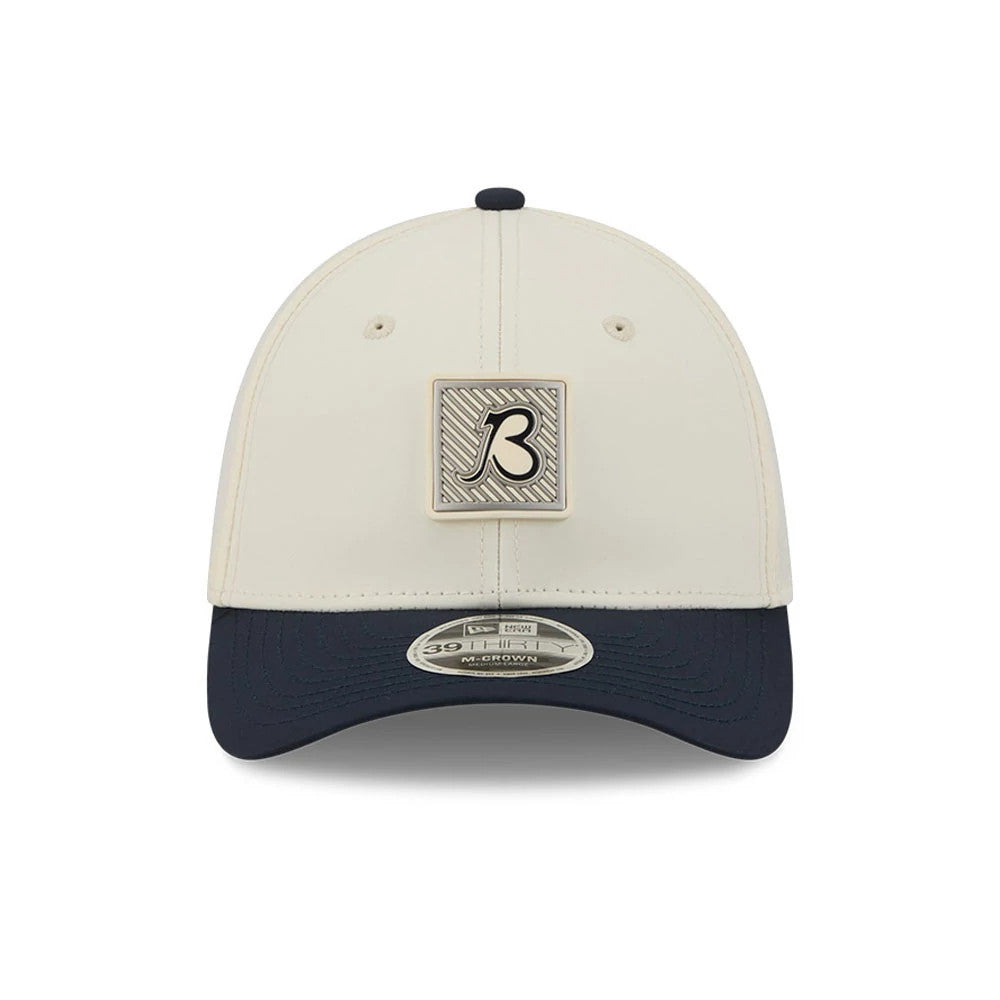 Pictured is this NFL Training 2026 Chicago Bears 39THIRTY M-Crown Stretch Fit cap in white. 2