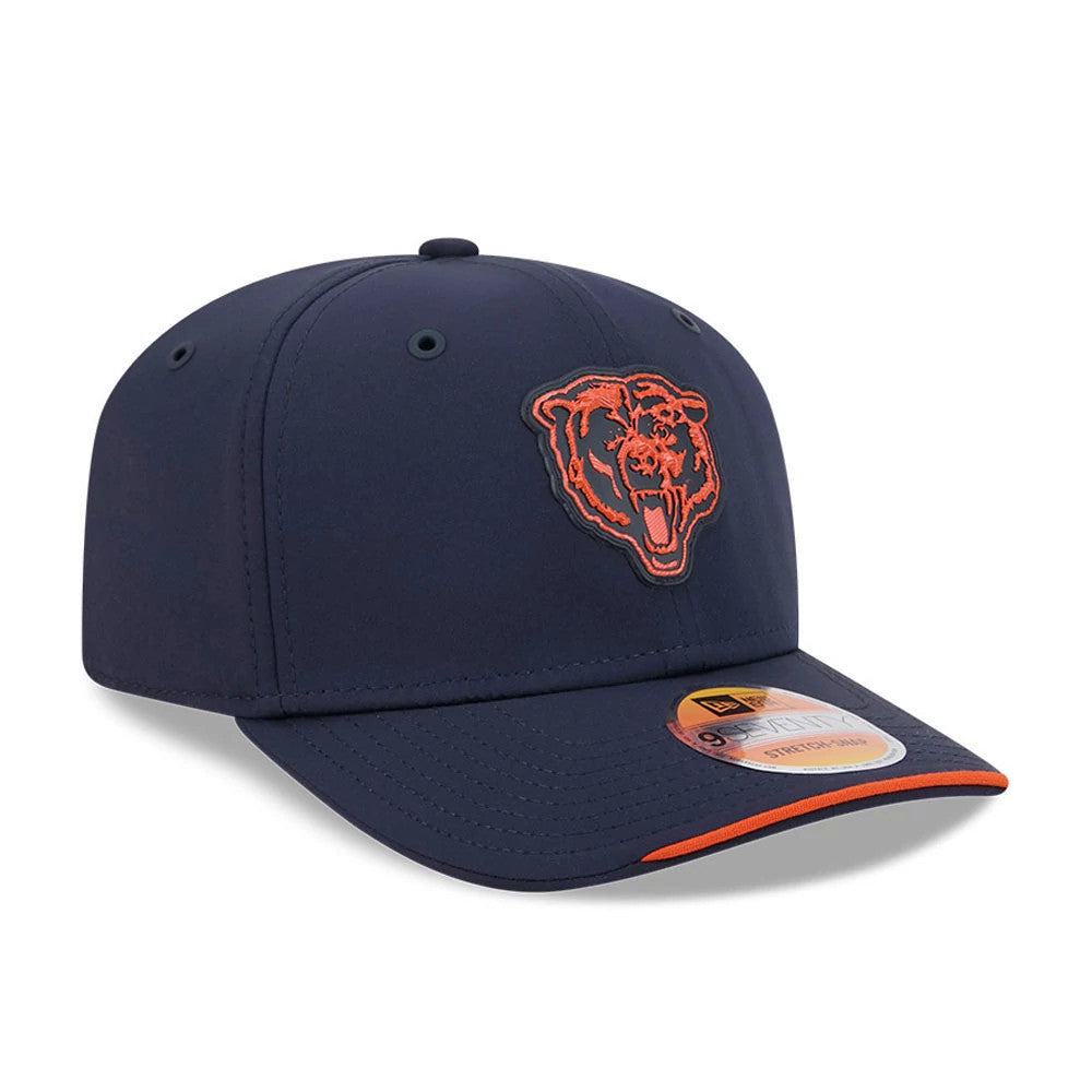 Pictured is this NFL Sideline 2026 Chicago Bears 9SEVENTY Stretch Snap cap in Navy. 3