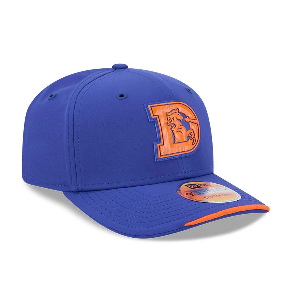 Pictured is this NFL Sideline 2026 Denver Broncos 9SEVENTY Stretch Snap cap in blue. 4