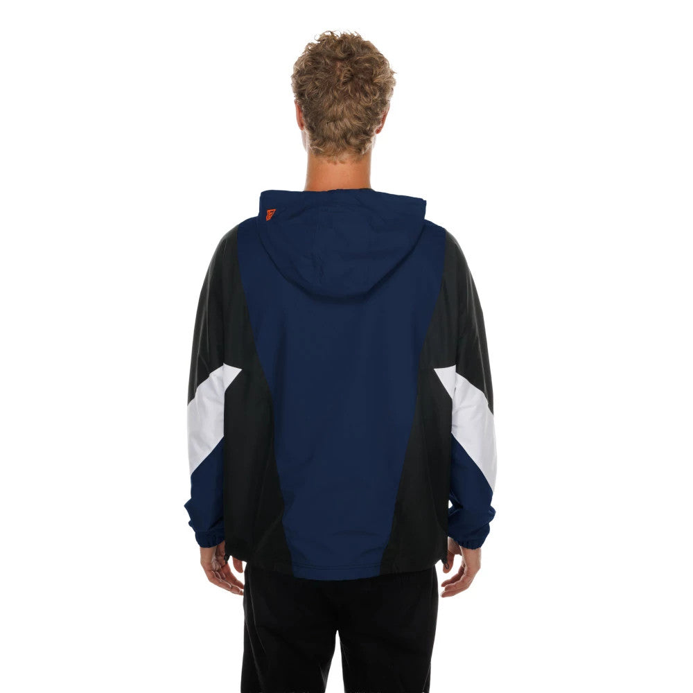 The model is wearing this NFL Chicago Bears Windbreaker Jacket in navy. 2