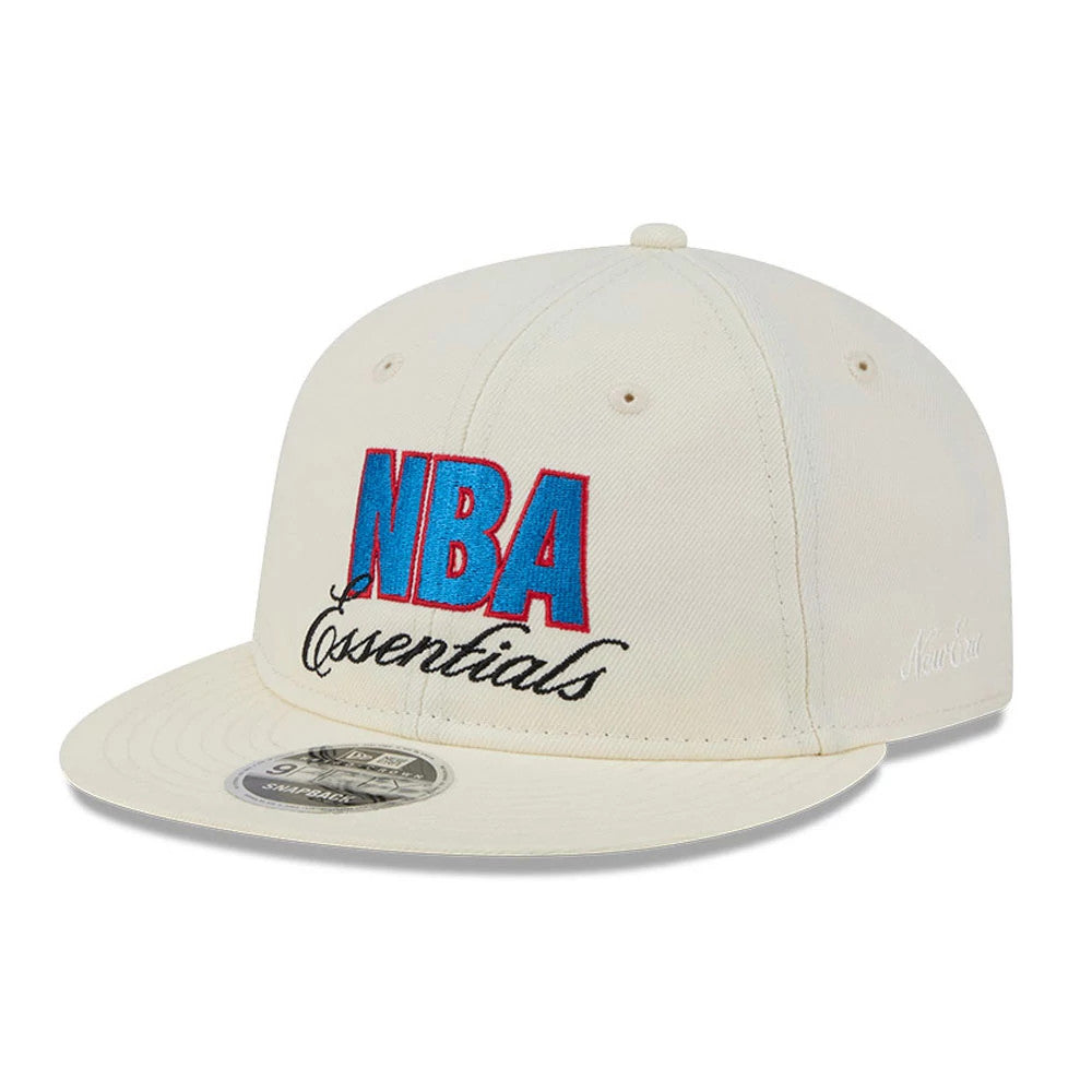 Pictured is this FOG x NBA Logo Retro Crown 9FIFTY Snapback Adjustable cap in white. 1