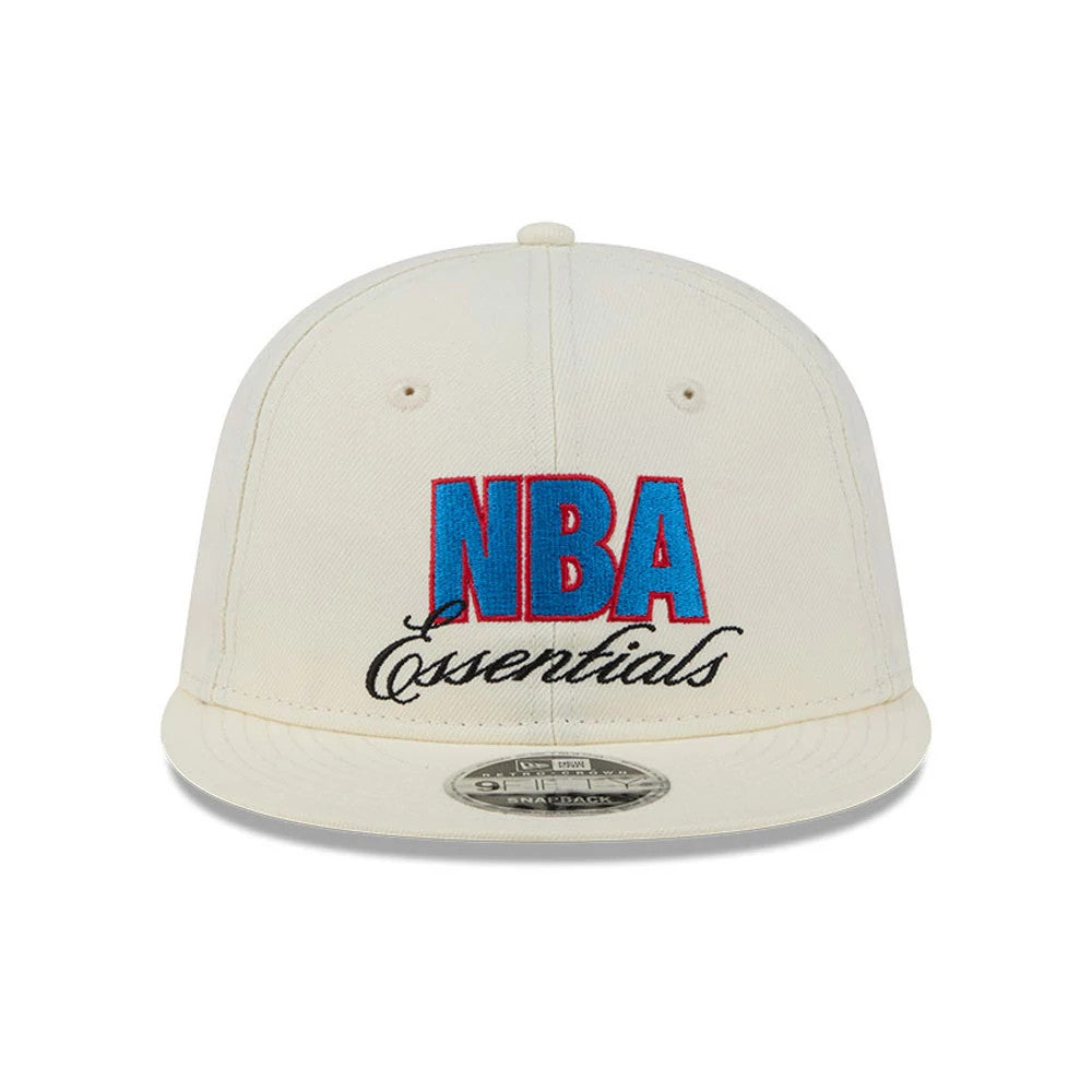 Pictured is this FOG x NBA Logo Retro Crown 9FIFTY Snapback Adjustable cap in white. 3