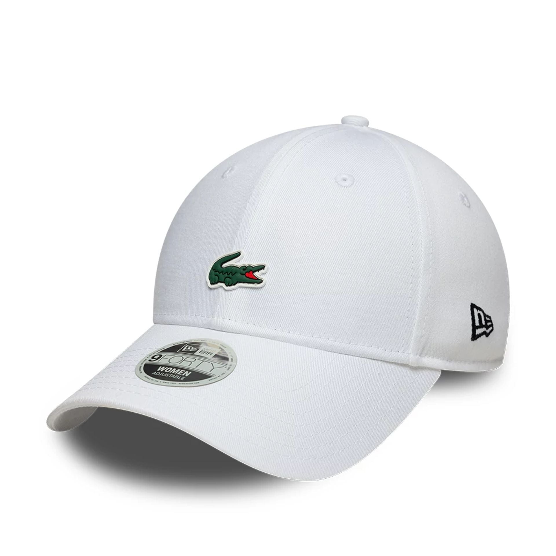Pictured is this Womens Lacoste X New Era 9FORTY cap in white. 1