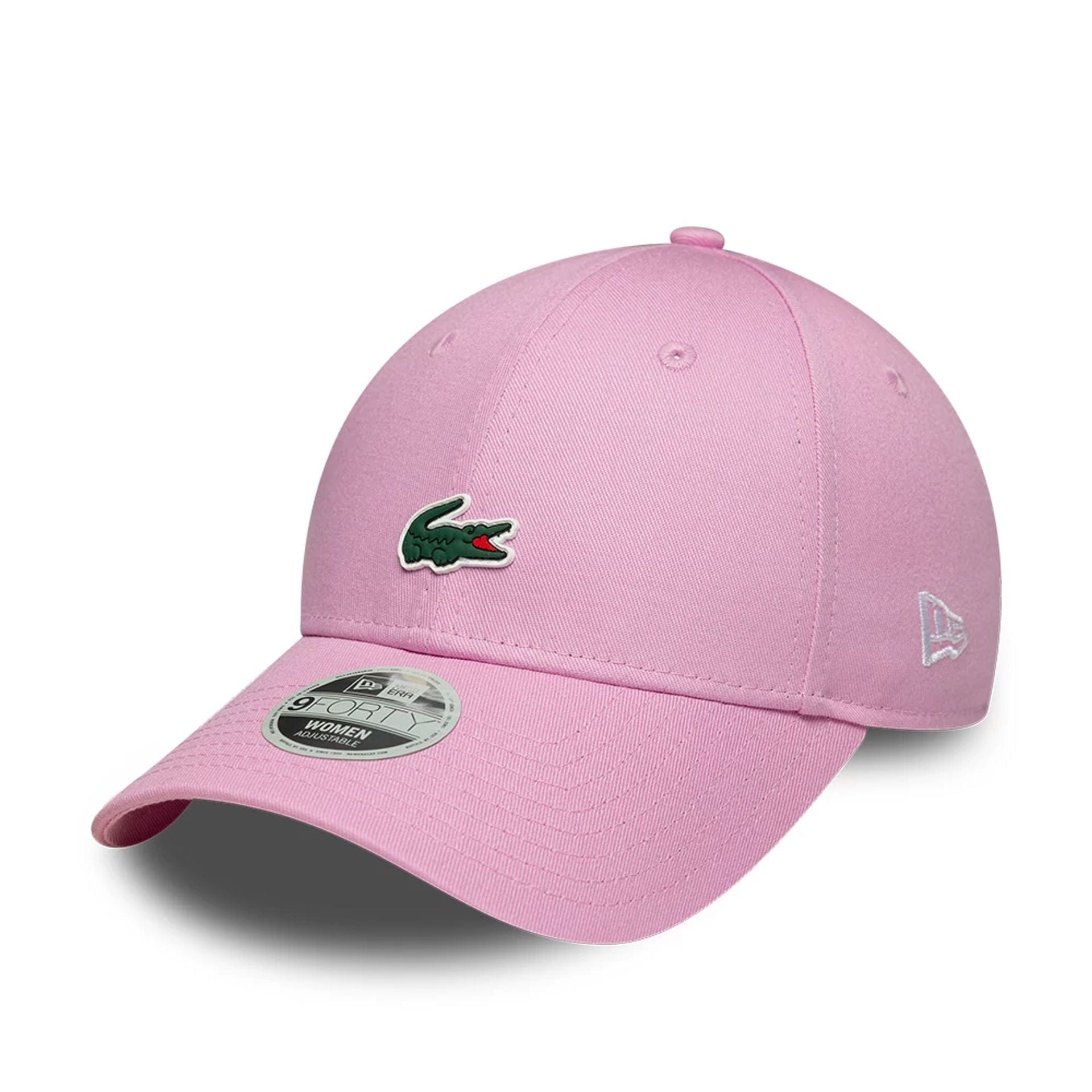 Pictured is this Womens Lacoste X New Era 9FORTY cap in pastel pink. 1