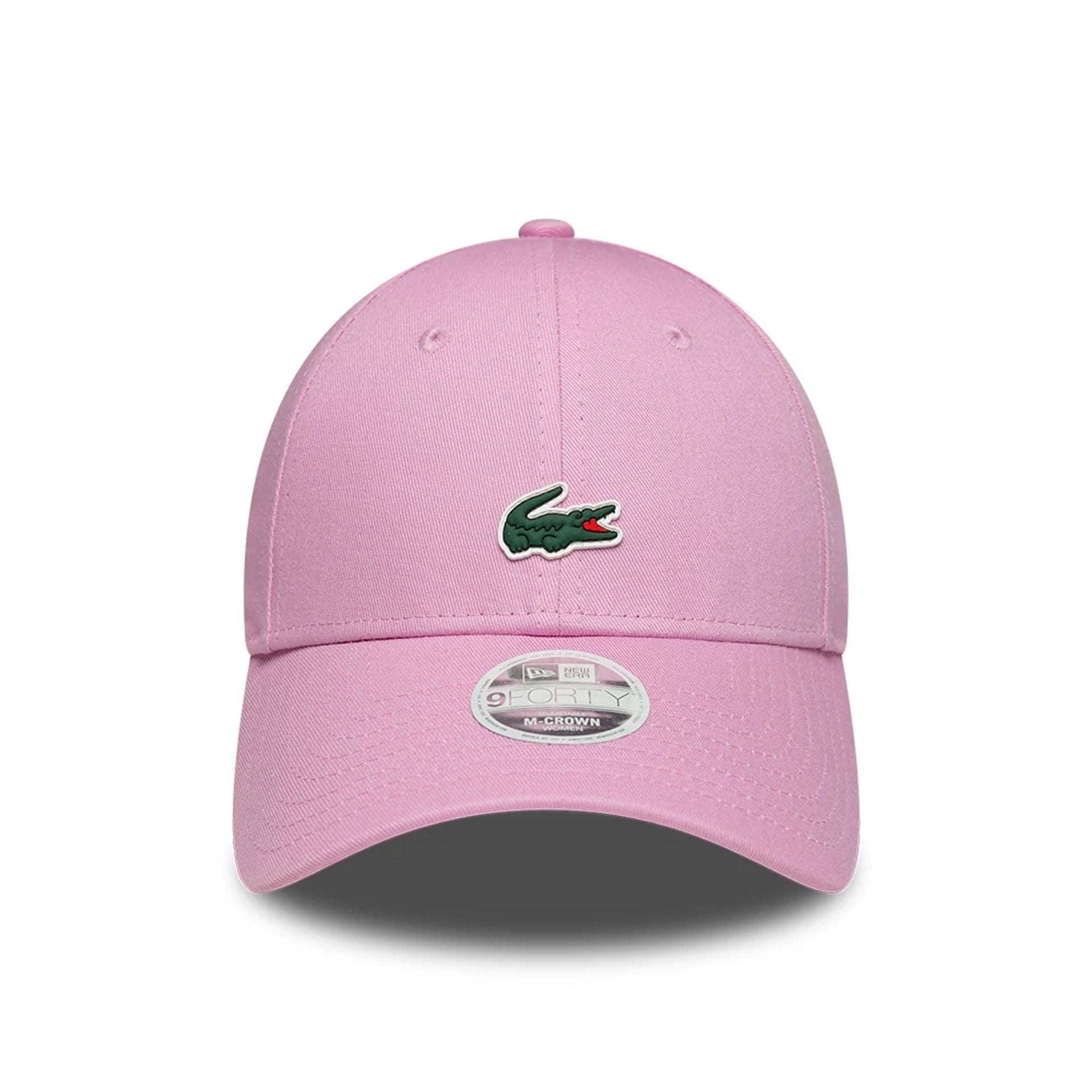 Pictured is this Womens Lacoste X New Era 9FORTY cap in pastel pink. 2