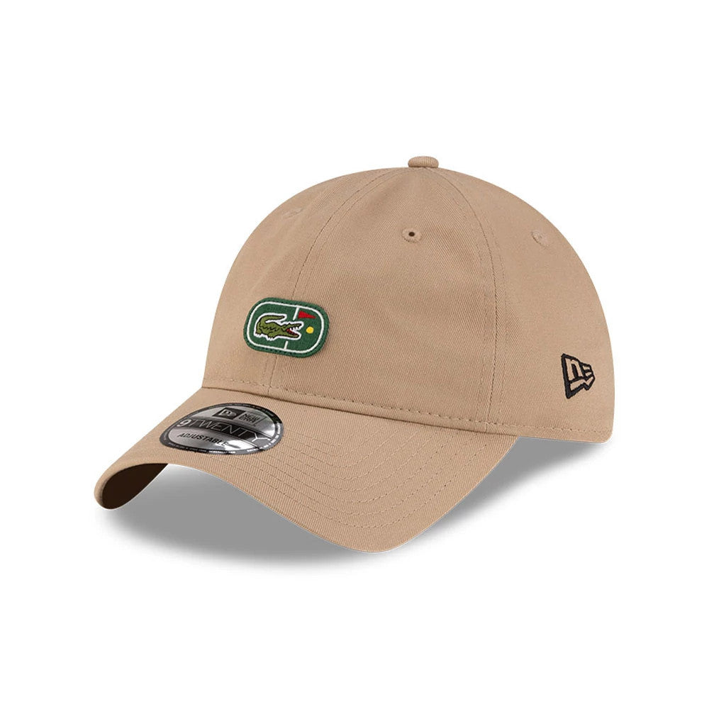 Pictured is this Lacoste X New Era Golf 9TWENTY cap in beige. 1