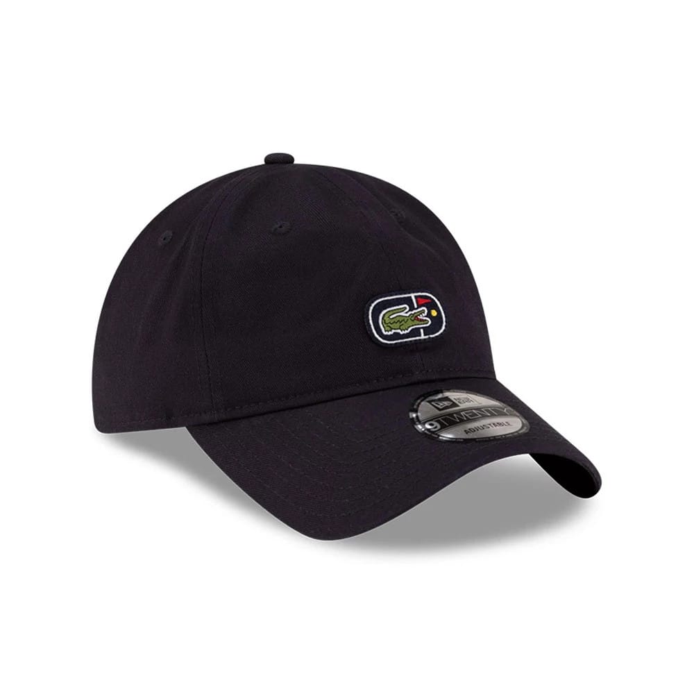 Pictured is this Lacoste X New Era Golf 9TWENTY cap in navy. 3