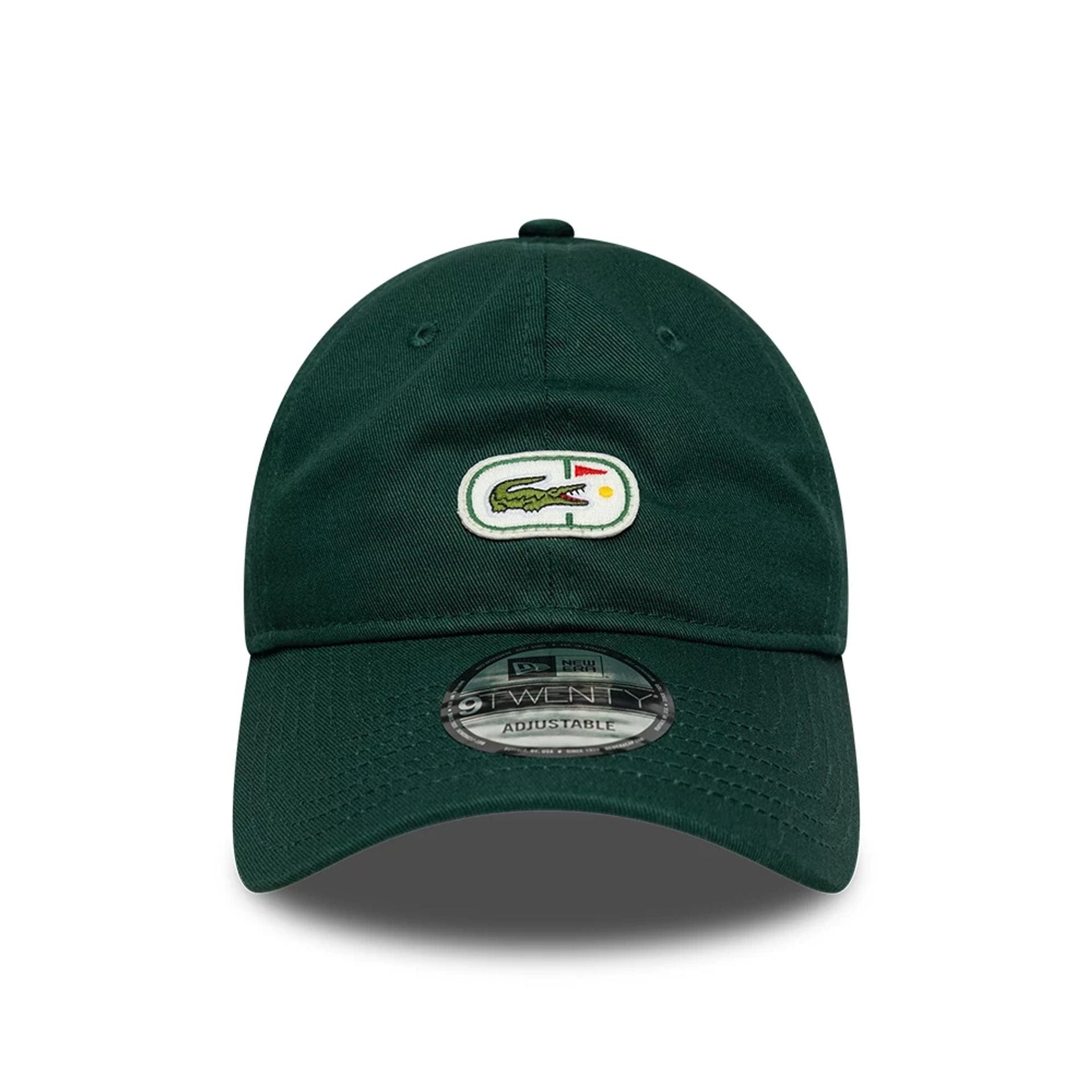 Pictured is this Lacoste X New Era Golf 9TWENTY cap in dark green. 2