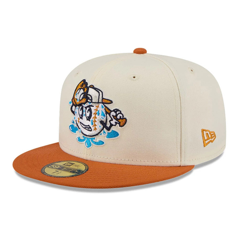 Pictured is this MiLB Theme Night Louisville Bats 59FIFTY Fitted cap in Cream. 1