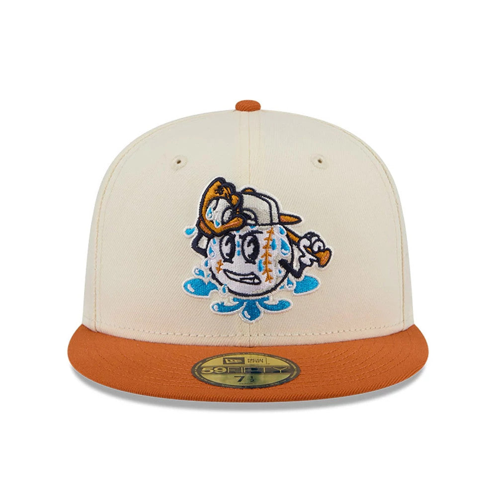 Pictured is this MiLB Theme Night Louisville Bats 59FIFTY Fitted cap in Cream. 3