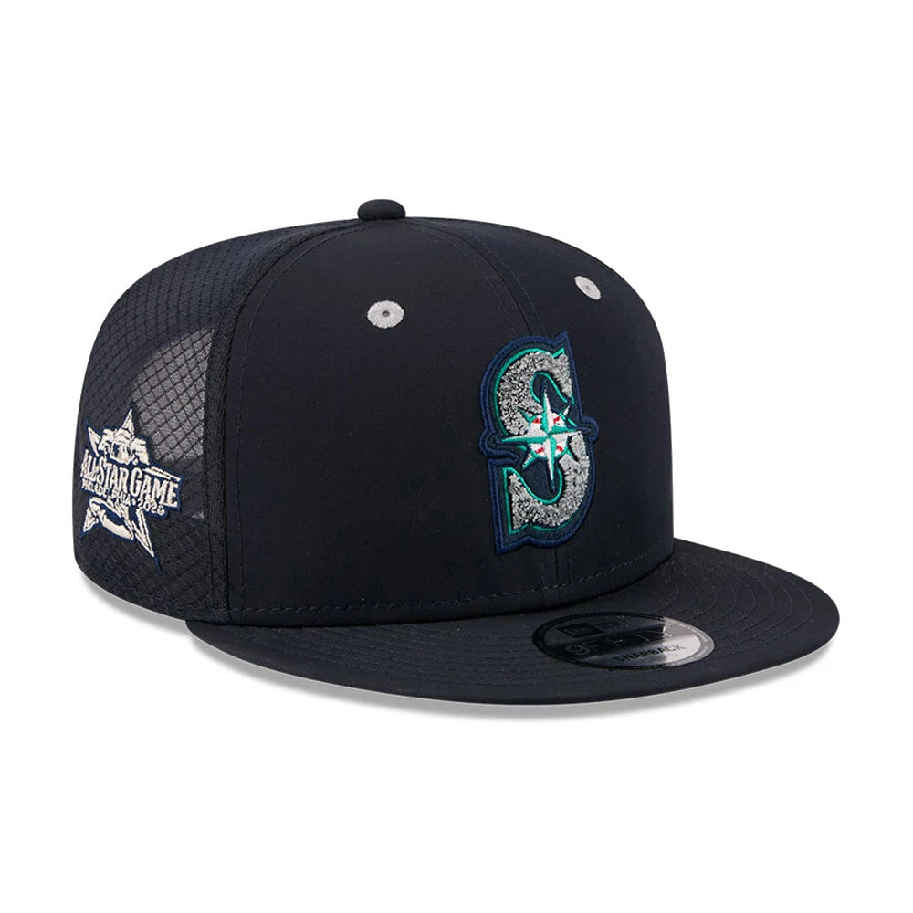 Pictured is this MLB All Star Game Seattle Mariners 9FIFTY Snapback cap in navy. 1