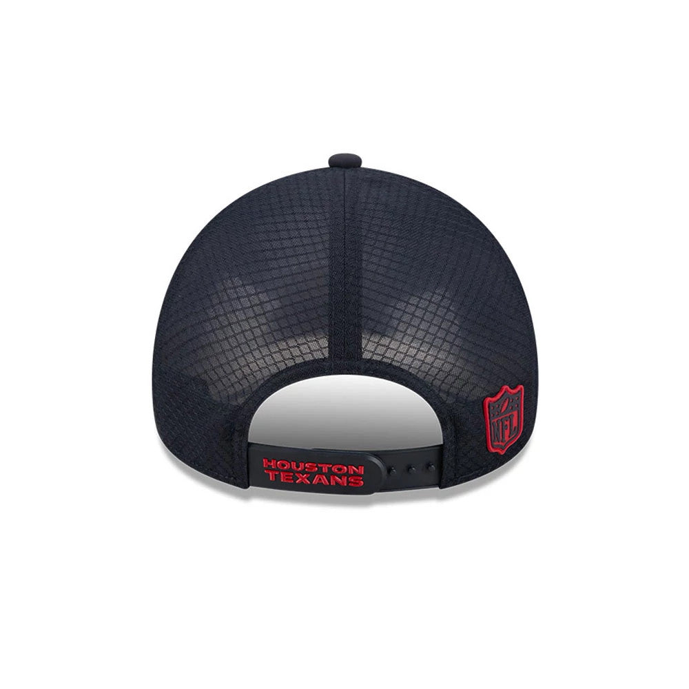 Pictured is this NFL Sideline 2026 Houston Texans 9FORTY Apex cap in navy. 4