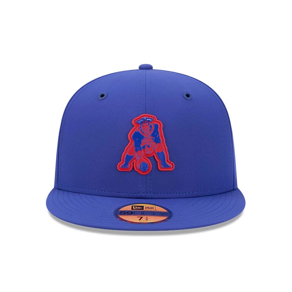 Pictured is this NFL Sideline 2026 New England Patriots 59FIFTY Fitted cap in blue. 3