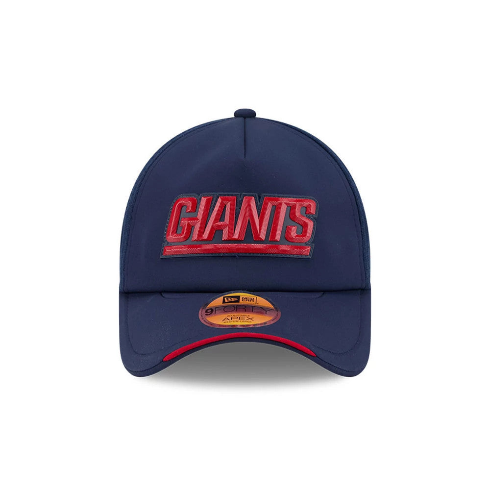 Pictured is this NFL Sideline 2026 New York Giants 9FORTY Apex cap in dark blue. 3