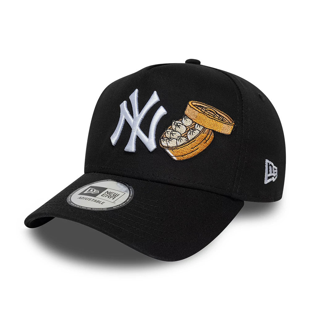 Pictured is this MLB Food New York Yankees 9FORTY A-Frame cap in black. 3