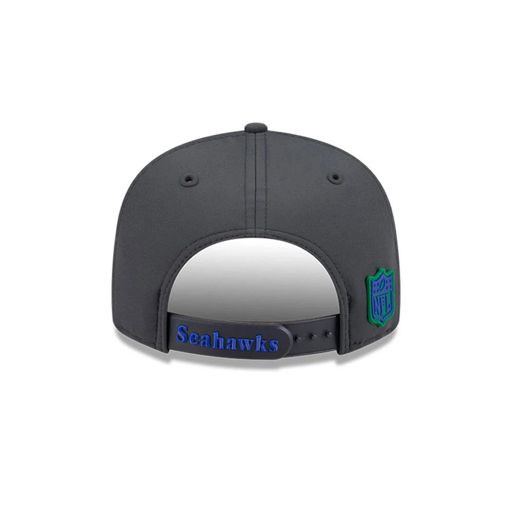 Pictured is this Youth NFL Sideline 2026 Seattle Seahawks 9FIFTY Snapback cap in charcoal. 7