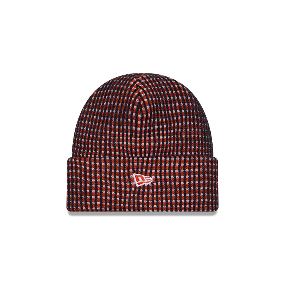 Pictured is this NFL Sideline 2026 Chicago Bears Cuff Knit Beanie Hat in orange. 3