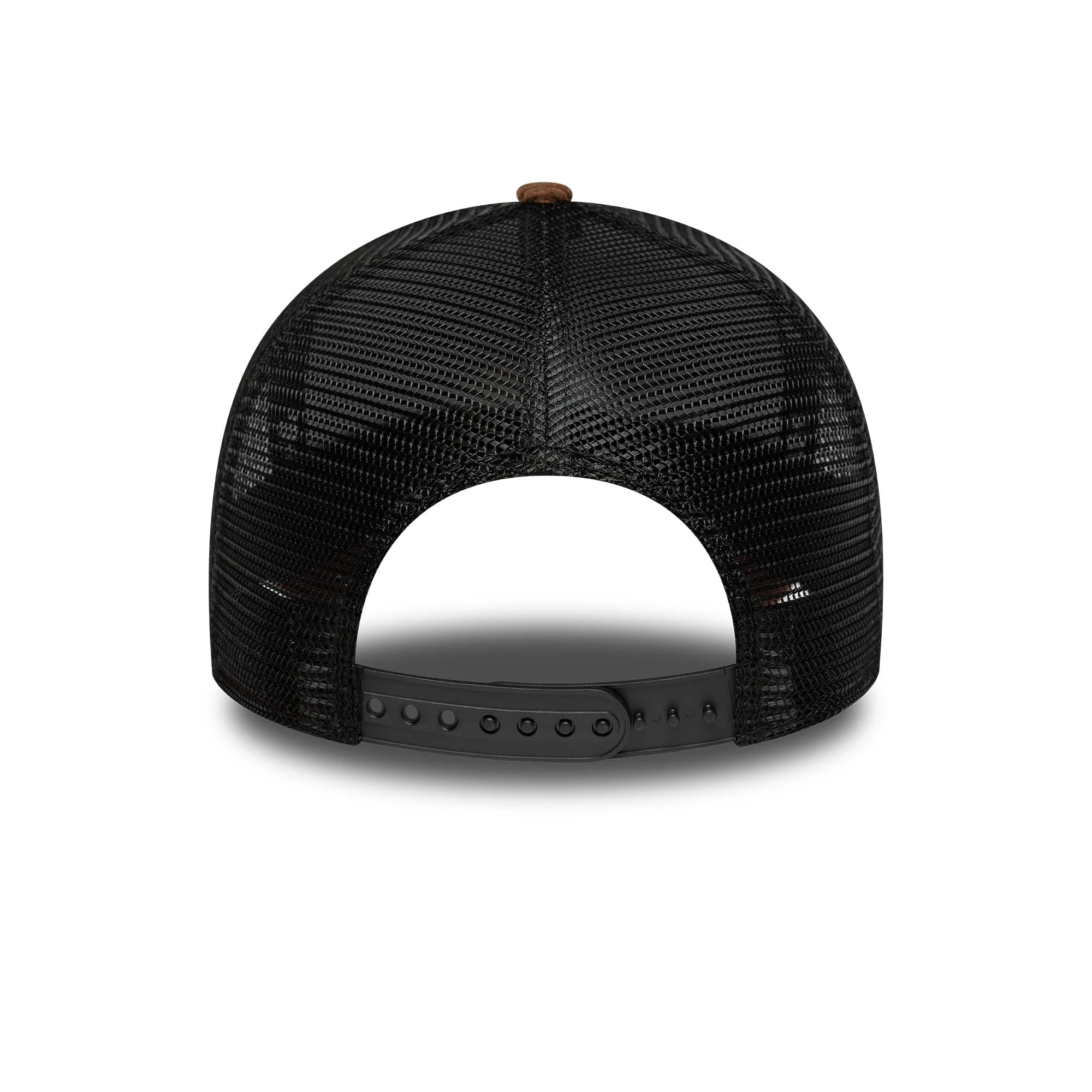 Pictured is this Red Bull Racing Distressed Cord 9FORTY A-Frame Trucker cap in brown. 4