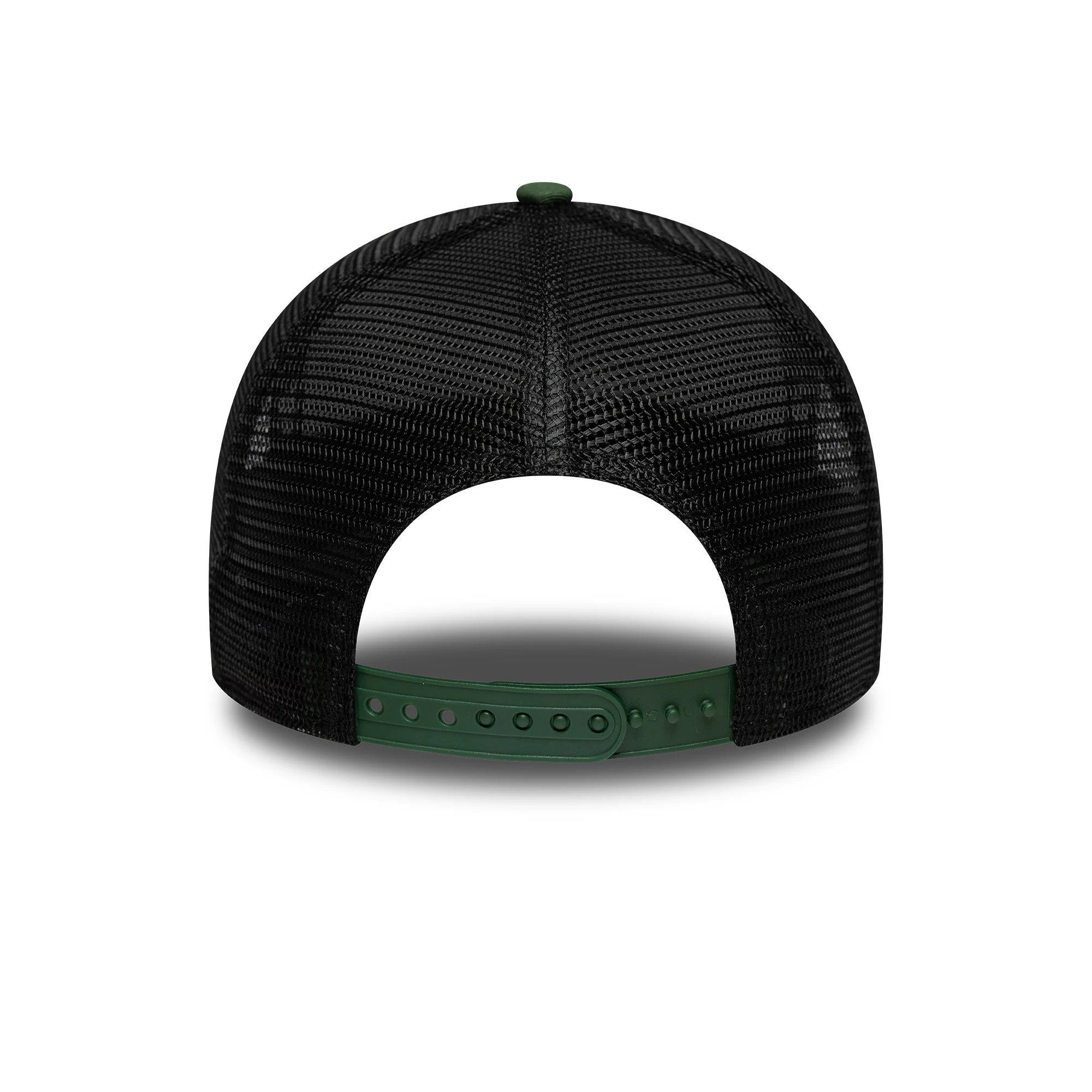 Pictured is this Manchester United FC 9FORTY A-Frame Trucker cap in dark green. 4