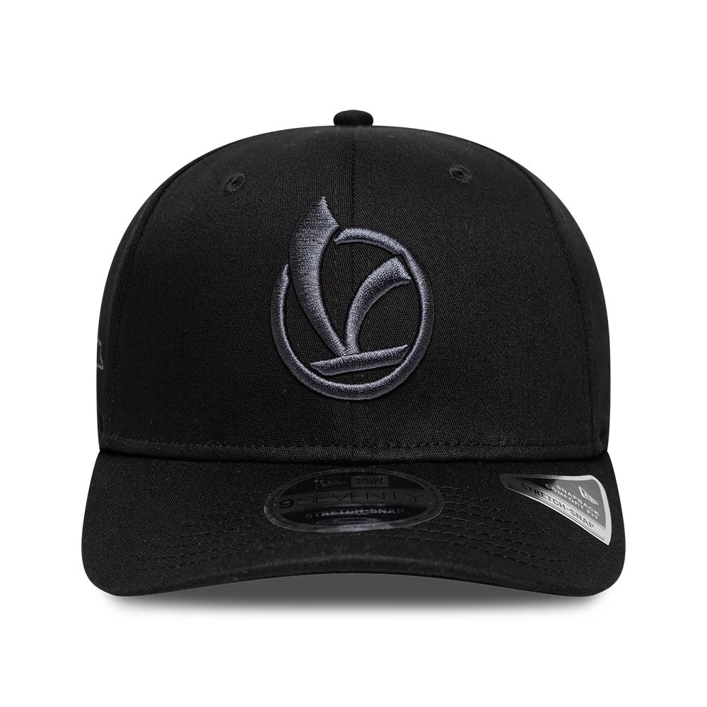 Pictured is this Vespa 9SEVENTY Stretch Snap cap in black. 2