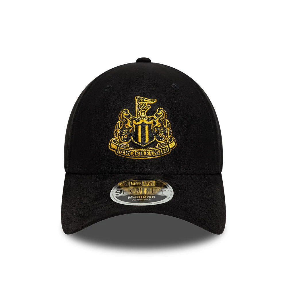 Pictured is this Newcastle United FC Faux Suede 9FORTY M-Crown cap in black. 2