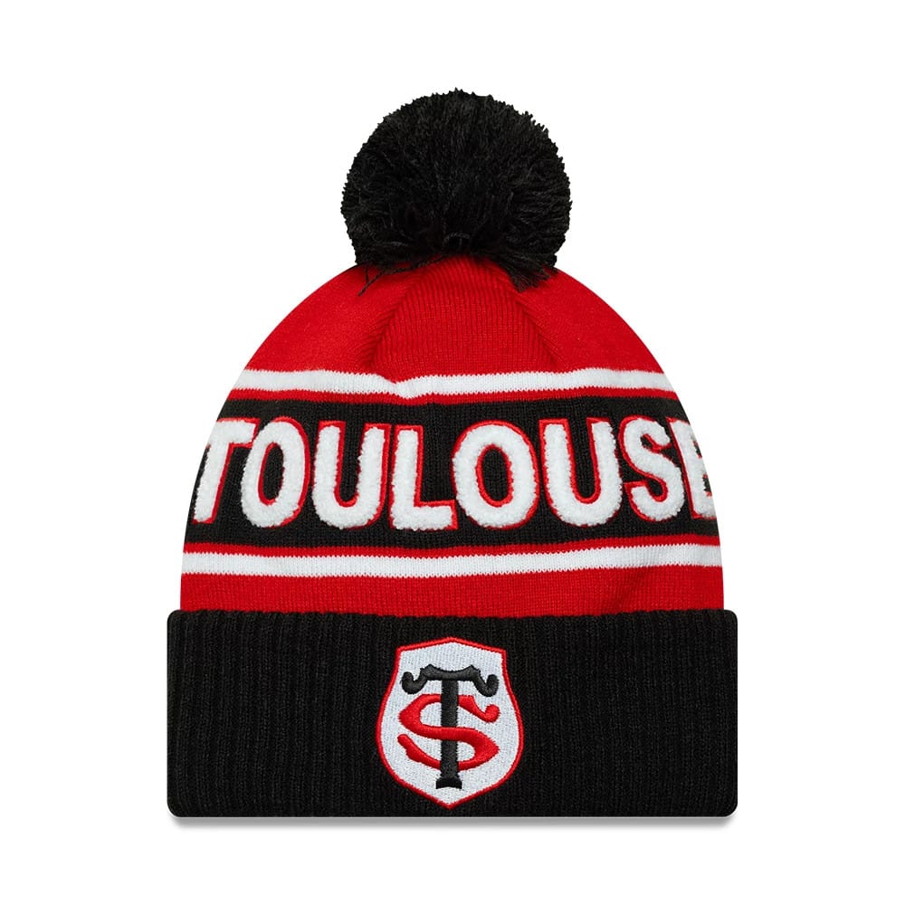 Pictured is this Stade Toulousain Sport Stade Toulousain Cuff Knit Beanie hat in red. 1