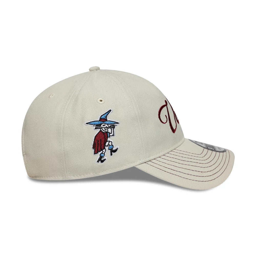 Pictured is this Aston Villa FC Villans 9TWENTY A-Frame cap in white. 4