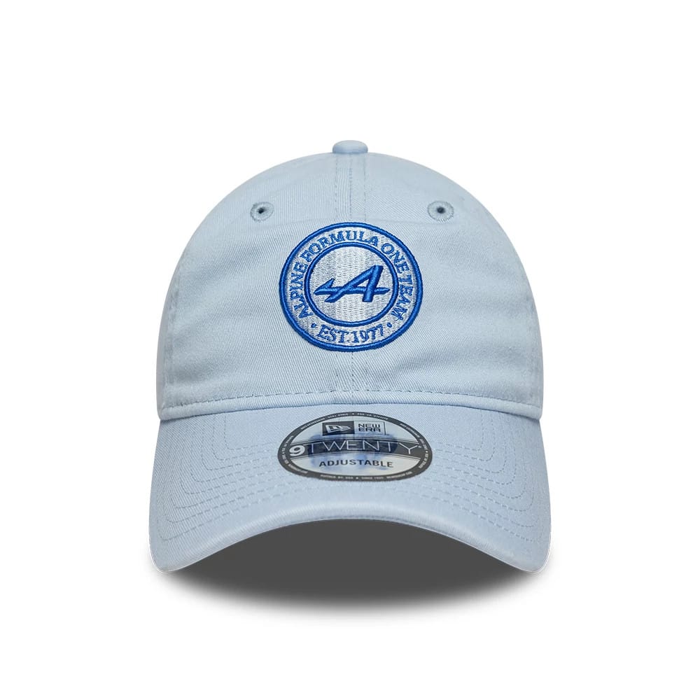 Pictured is this Alpine Racing Heritage Logo 9TWENTY cap in blue. 2