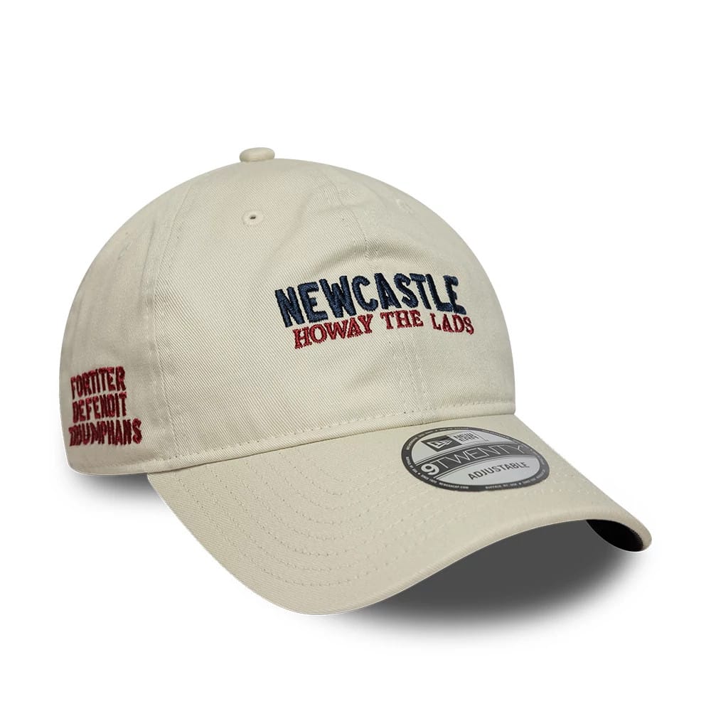 Pictured is this Newcastle United FC Howay The Lads 9TWENTY cap in cream. 1