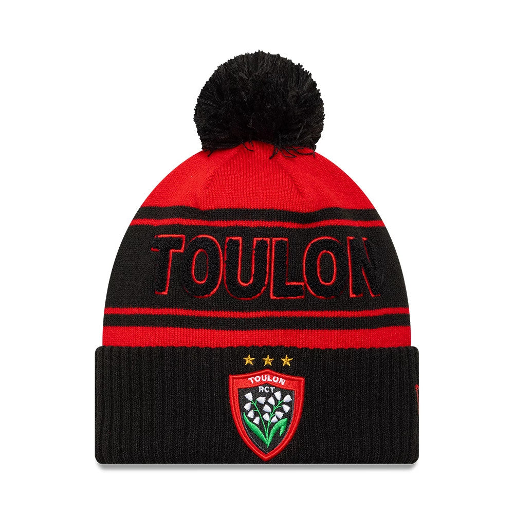 Pictured is this Rugby Club Toulon Cuff Knit Beanie hat in black. 1