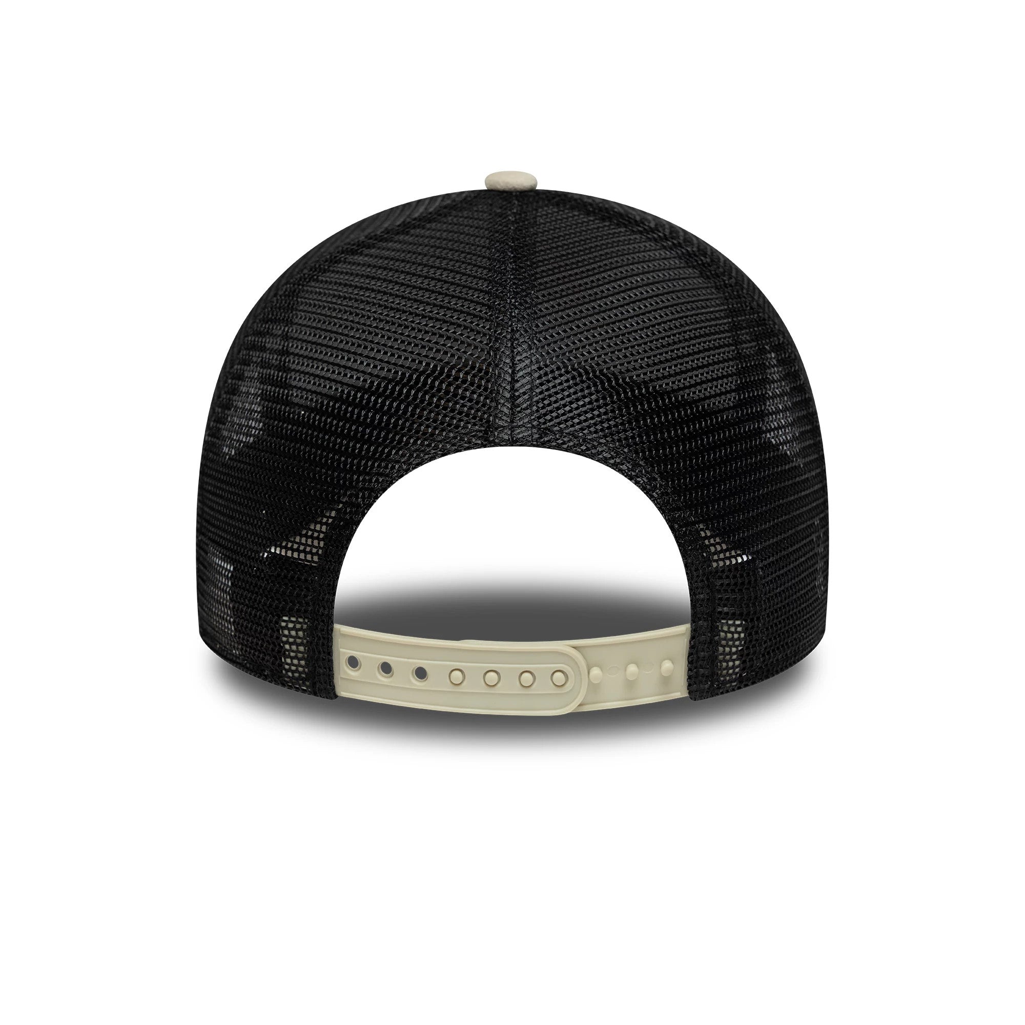 Pictured is this FC Porto Faux Suede 9FORTY A-Frame Trucker cap in cream. 4