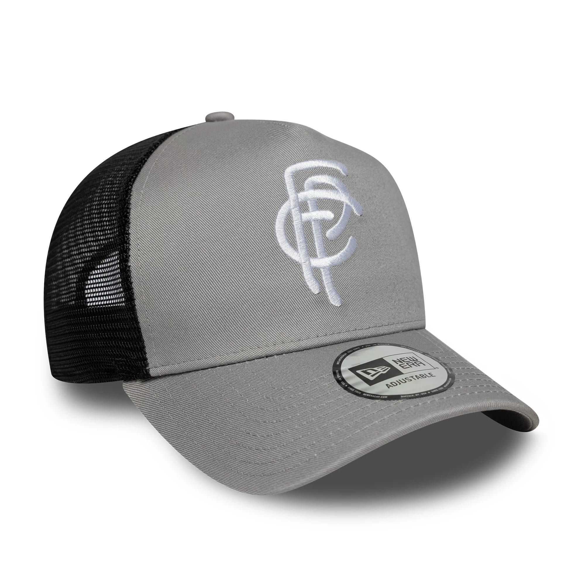 Pictured is this FC Porto 9FORTY A-Frame Trucker cap in grey. 3