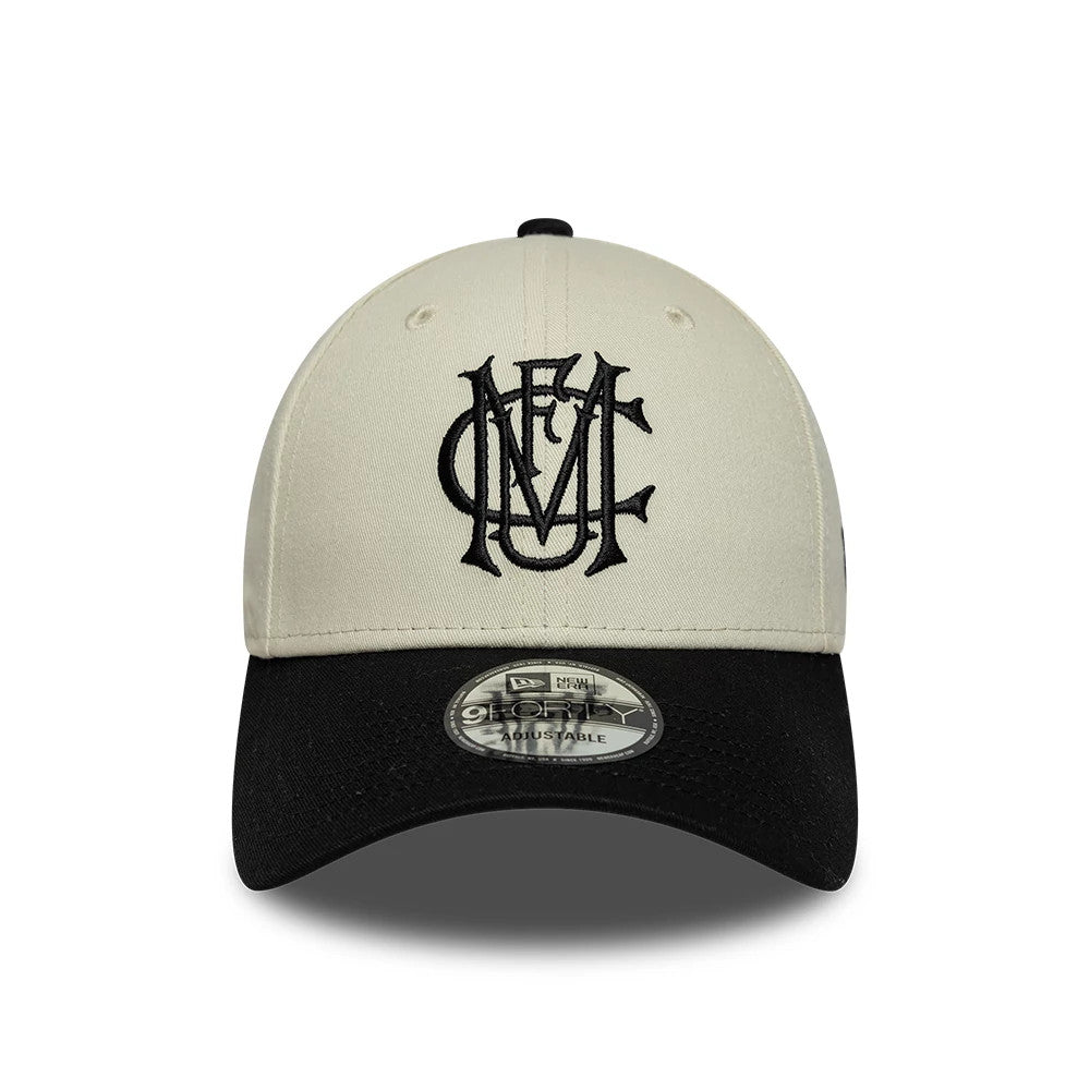 Pictured is this Manchester United FC Monogram 9FORTY cap in cream & black. 2
