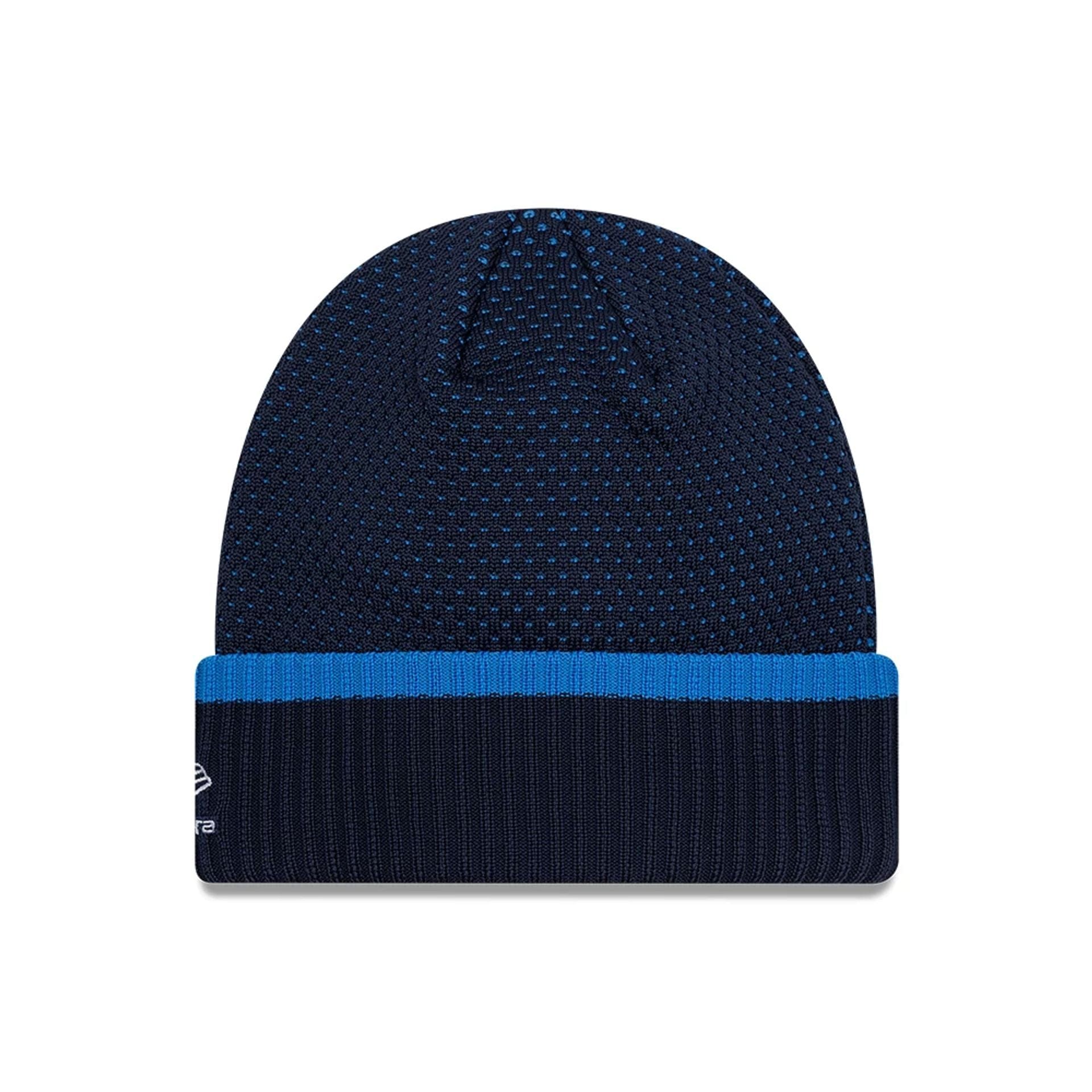 Pictured is this Atlassian Williams F1 Team Team Cuff Knit Beanie hat in navy. 2