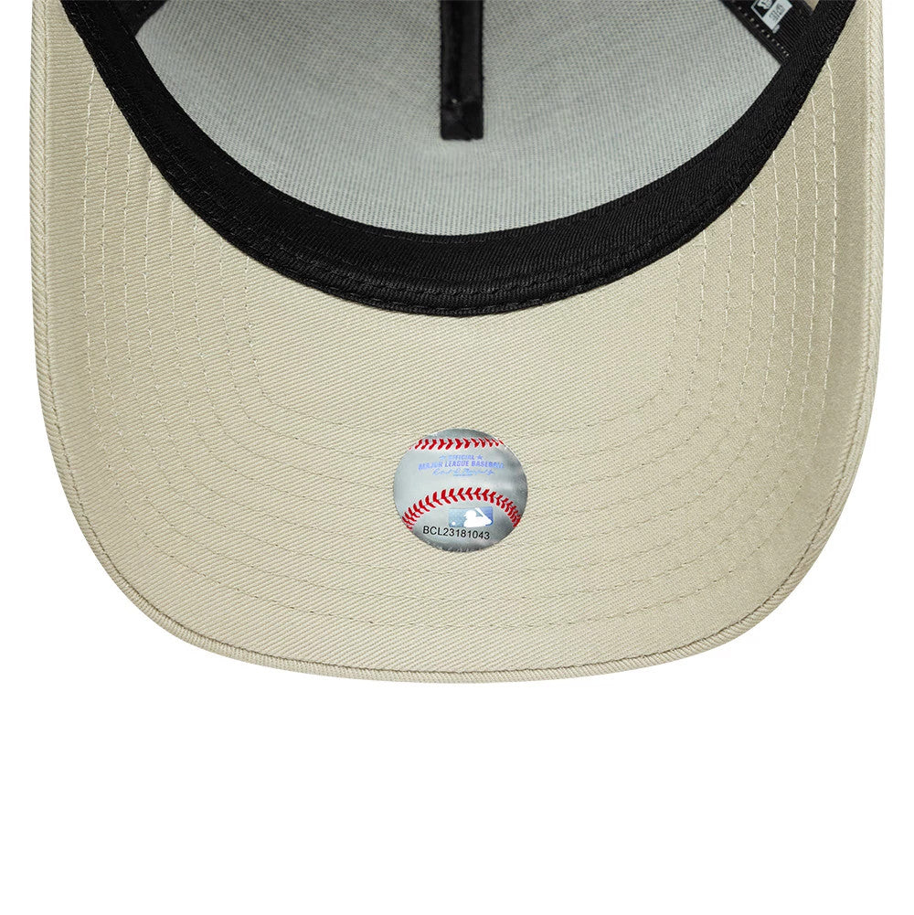 Pictured is this MLB Metallic Outline New York Yankees 9FORTY A-Frame cap in cream. 5
