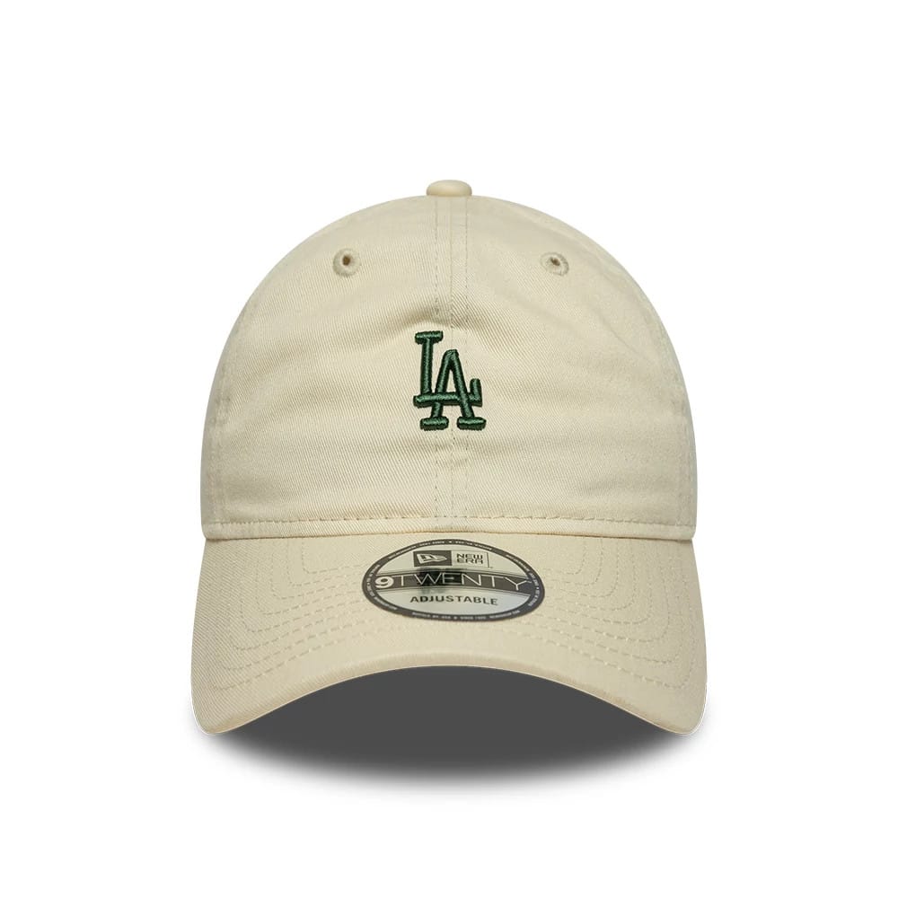 Pictured is this MLB Mini Logo LA Dodgers 9TWENTY cap in cream. 2