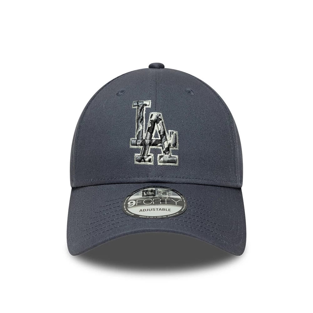 Pictured is this MLB Outline Camo LA Dodgers 9FORTY cap in grey. 2