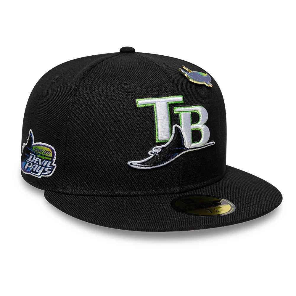 Pictured is this MLB Icon Tampa Bay Rays 59FIFTY Fitted cap in black. 4