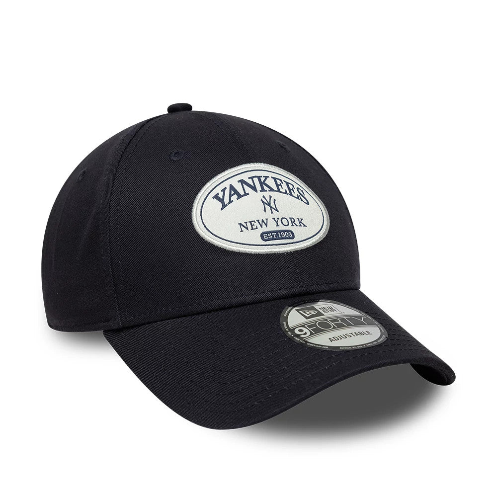 Pictured is this MLB Patch New York Yankees 9FORTY cap in navy. 3