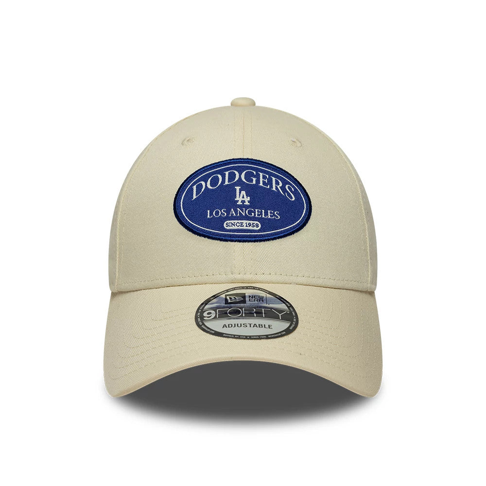 Pictured is this MLB Patch LA Dodgers 9FORTY cap in cream. 3