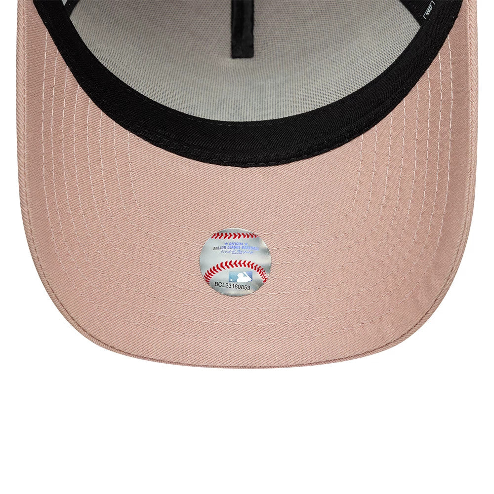 Pictured is this MLB Outline LA Dodgers 9FORTY E-Frame Trucker cap in pastel pink. 5