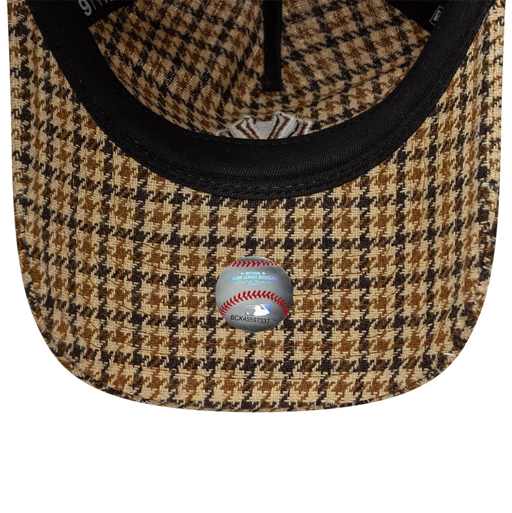 Pictured is this MLB Check New York Yankees 9TWENTY A-Frame cap in beige. 5