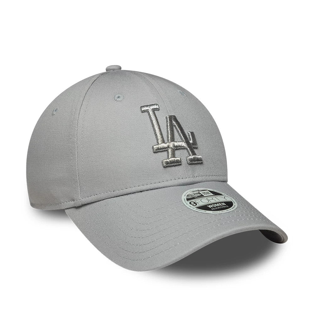 Pictured is this Womens MLB Metallic LA Dodgers 9FORTY cap in grey. 3