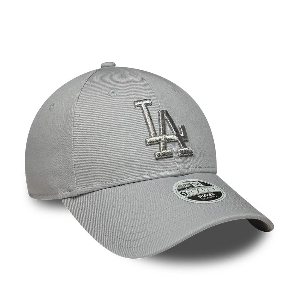 Pictured is this Womens MLB Metallic LA Dodgers 9FORTY cap in grey. 3