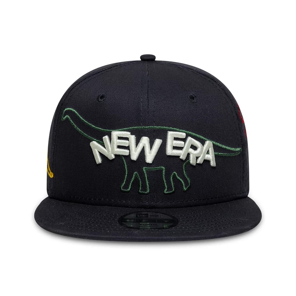 Pictured is this Youth MLB Dino 9FIFTY Snapback cap in navy. 2